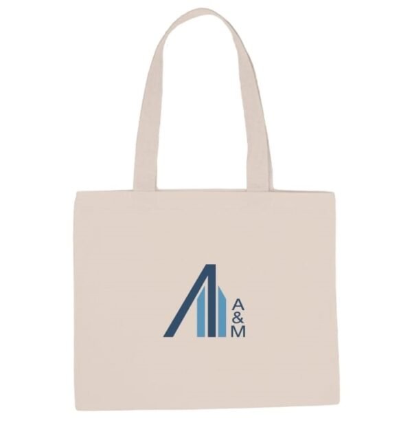 Ecobag personalizada em algodão com logotipo corporativo estampado.